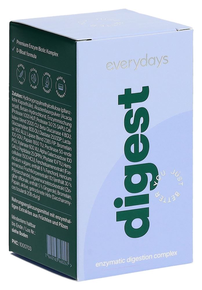 everydays Digest Enzymatischer Verdauungskomplex Kaps Glasfl 60 Stk