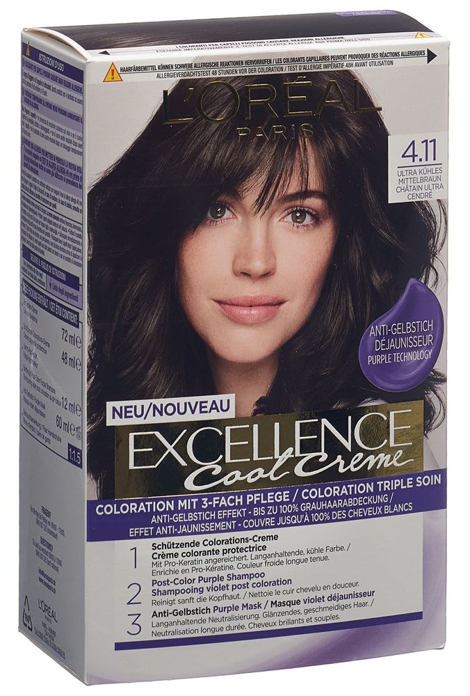 Excellence Cool Crème 4.11 Châtain Ultra Cendré