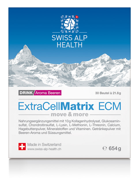 Extra Cell Matrix ECM Drink für Gelenke Knorpel Bänder Sehnen und Knochen Aroma Beeren Btl 30 Stk
