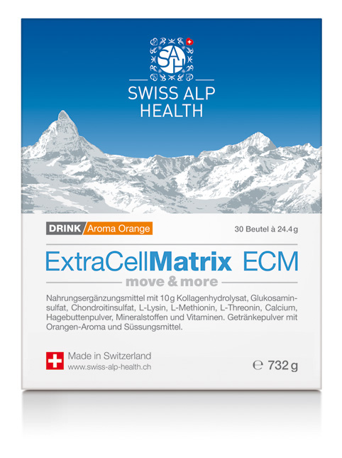 Extra Cell Matrix ECM Drink für Gelenke Knorpel Bänder Sehnen und Knochen Aroma Orange Btl 30 Stk