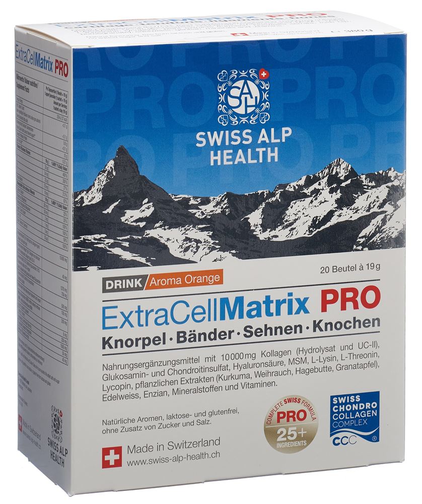 Extra Cell Matrix PRO Drink pour cartilage tendons ligaments et os 20 sach 19 g