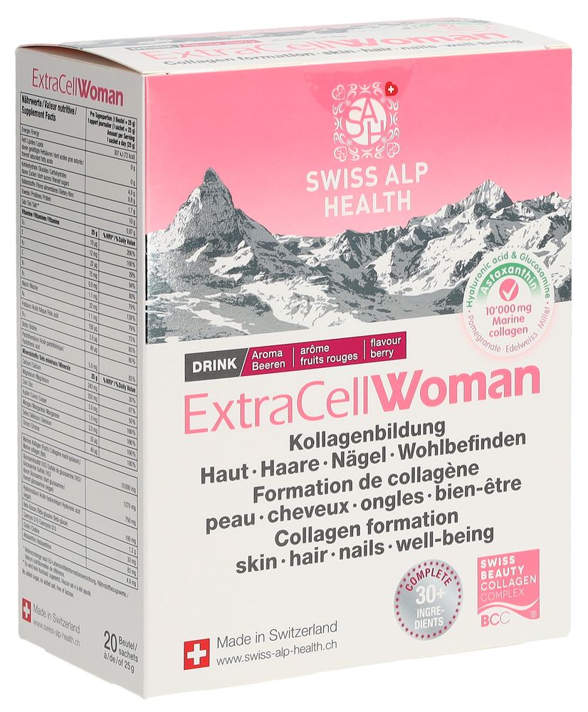 Extra Cell Woman Drink beauty & wellness avec collagène marin sach 20 pce