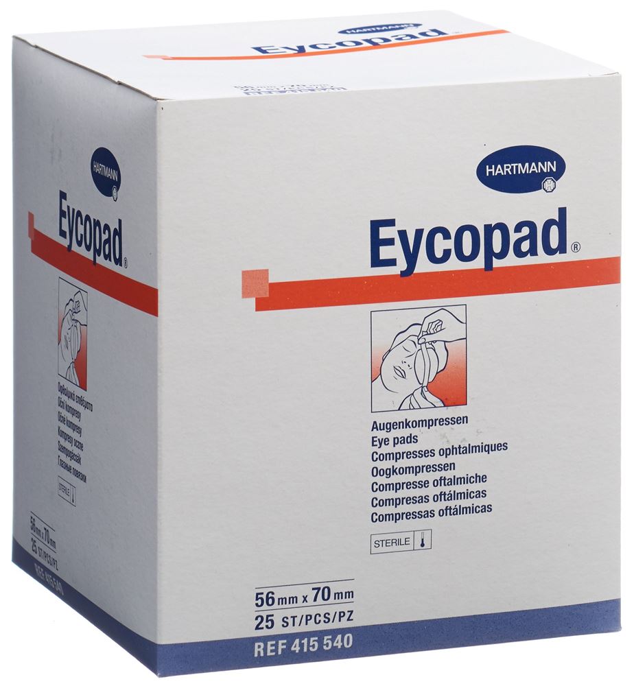 Eycopad compresses ophtalmiques 70x56mm stérile 25 pce