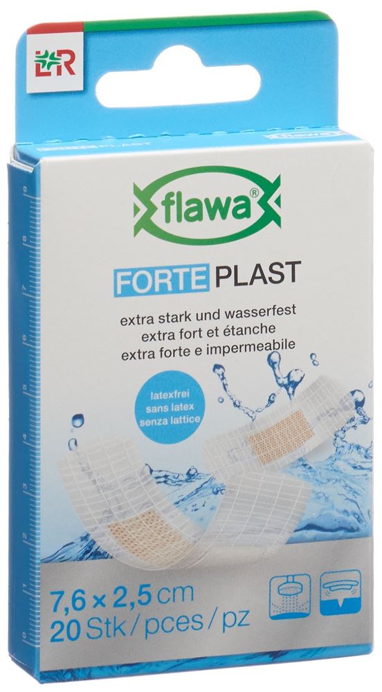 Flawa Forte Plast 2.5x7.6cm transparent 20 pce