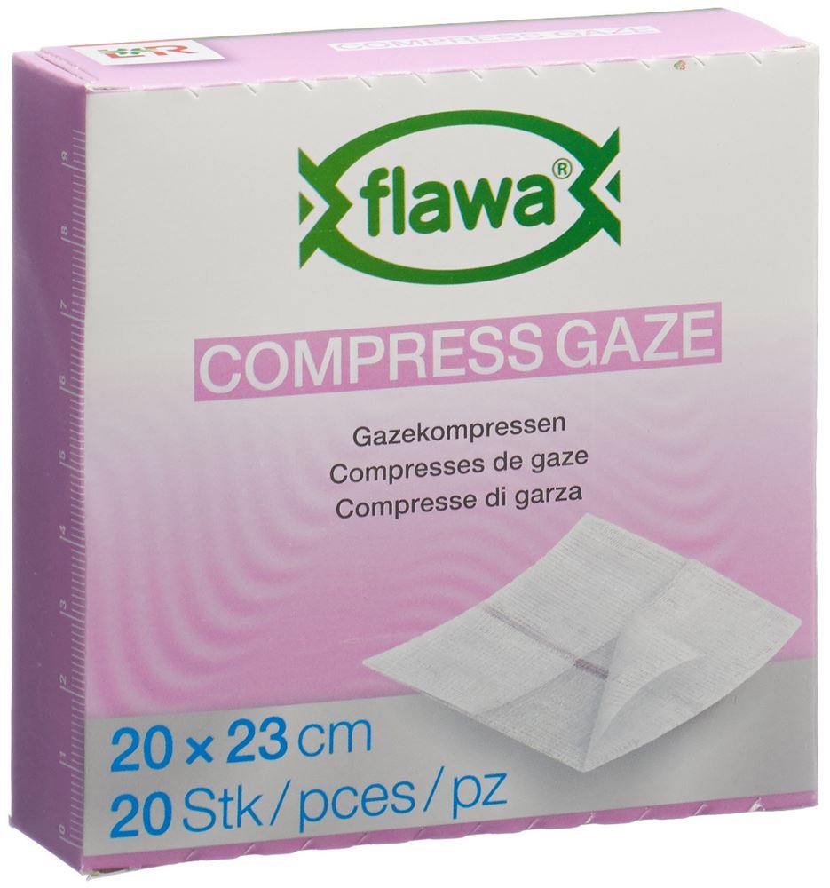 Image of Flawa Gazekompressen geschnitten 20x23cm keimreduzierend behandelt 20 Stk