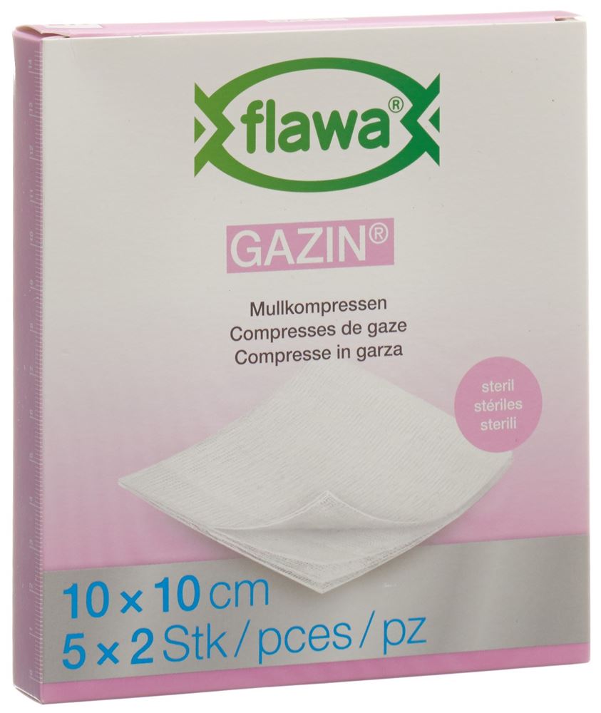 Flawa Gazin compresses pliées 10x10cm stériles 5 x 2 pce