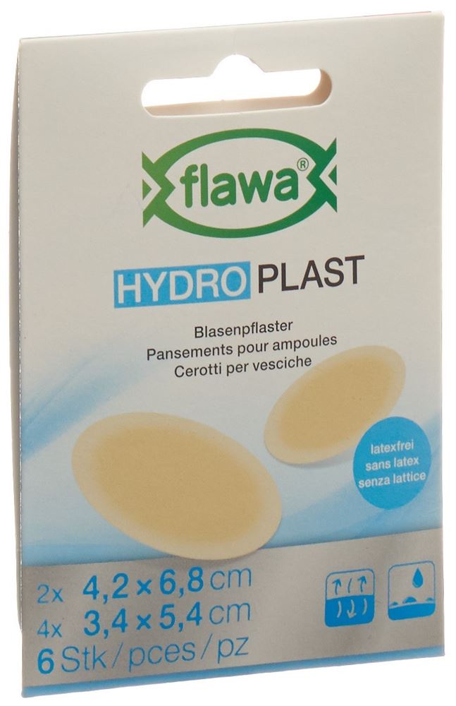 Flawa Hydro Plast pansements pour ampoules 2 tailles 6 pce
