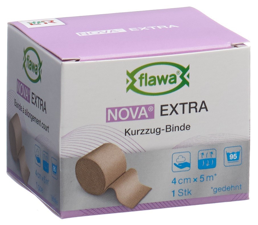 Flawa Nova Extra bande à extensibilié courte 4cmx5m chair