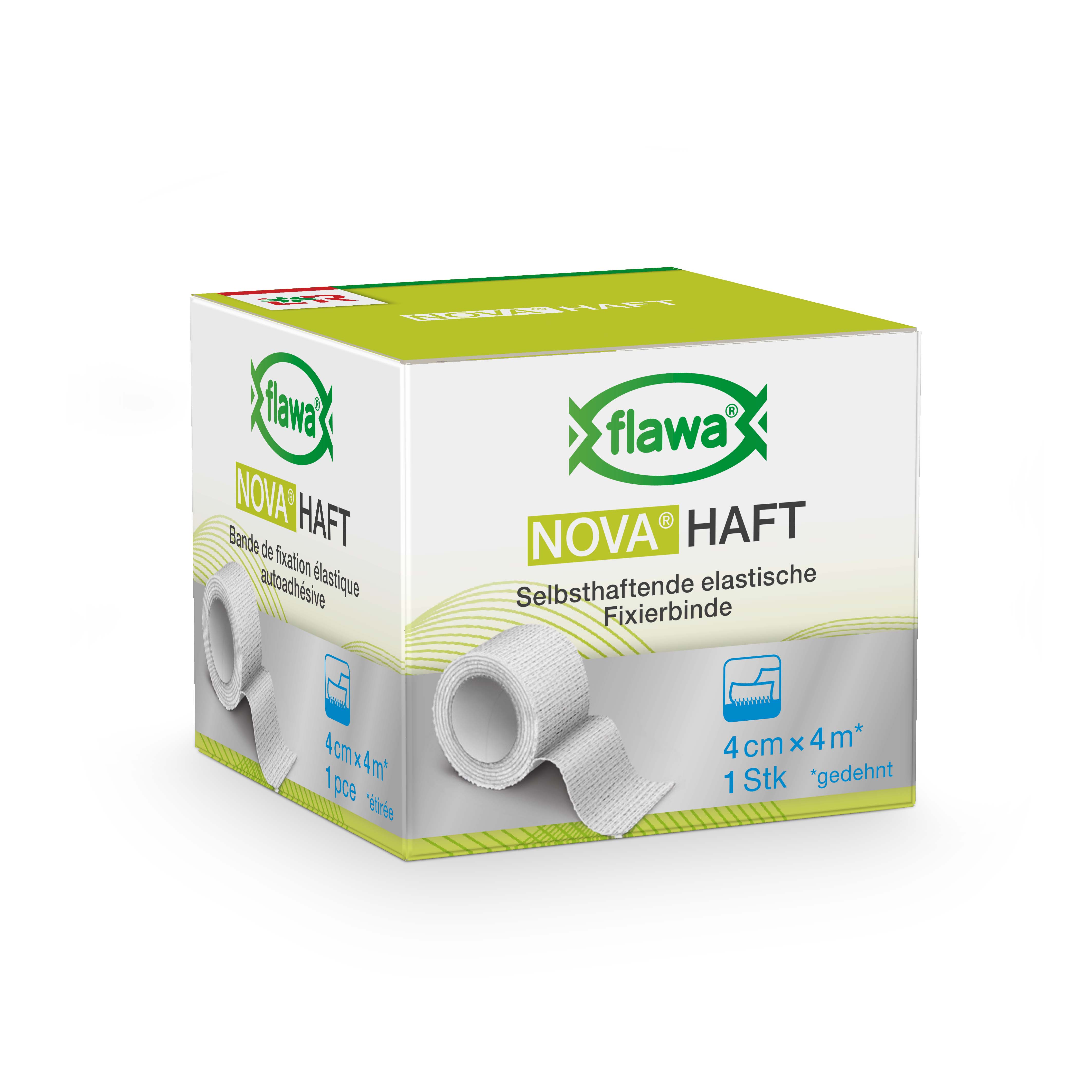 Flawa Nova Haft benda di garza coesiva 4 cm x 4 m