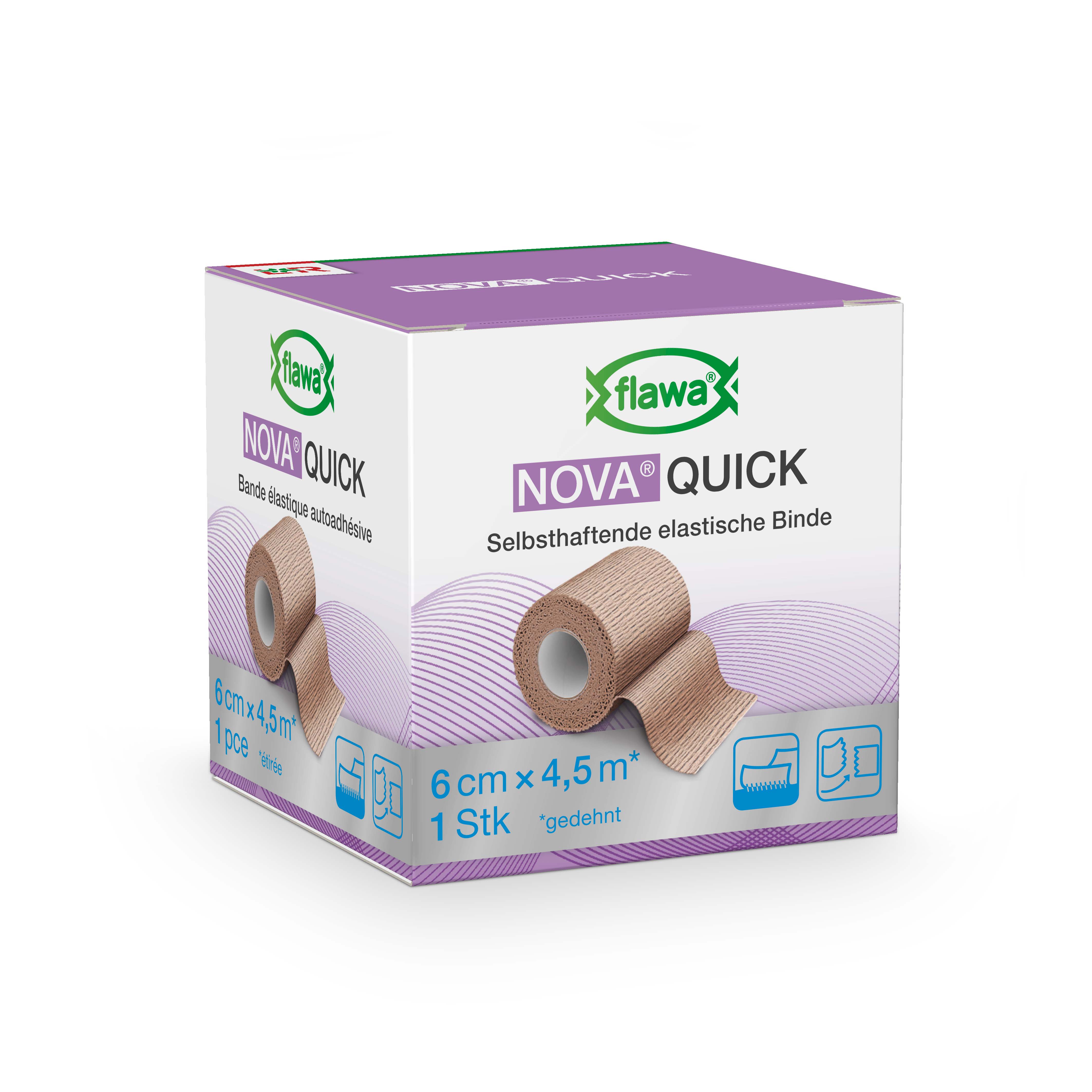 Flawa Nova Quick benda autoadesiva coesiva 6 cm x 4,5 m color carne
