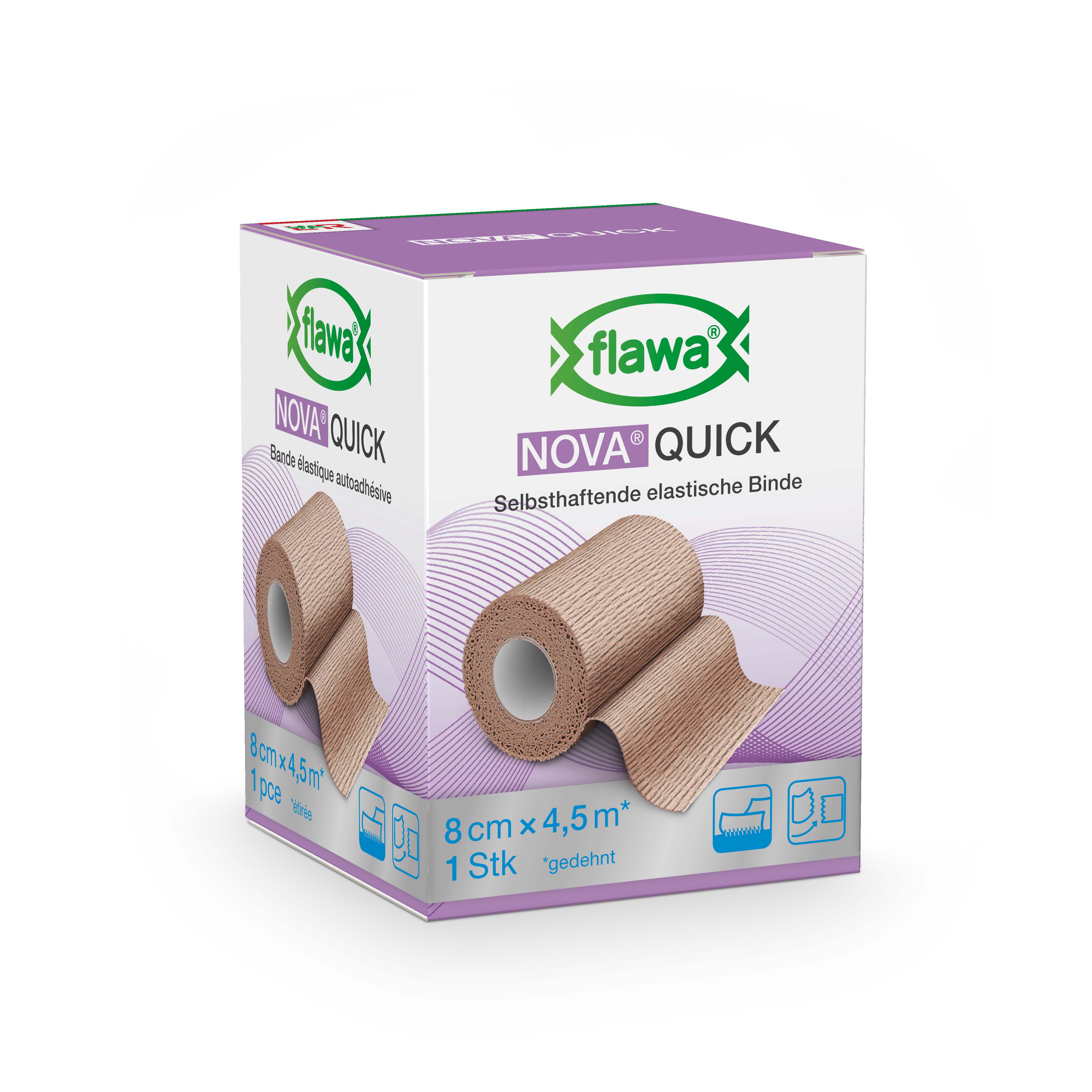 Flawa Nova Quick benda autoadesiva coesiva 8 cm x 4,5 m color carne