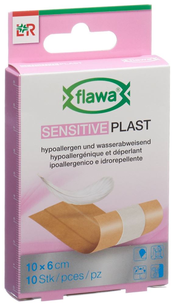 Flawa Sensitive Plast Pflasterstreifen 6x10cm 10 Stk