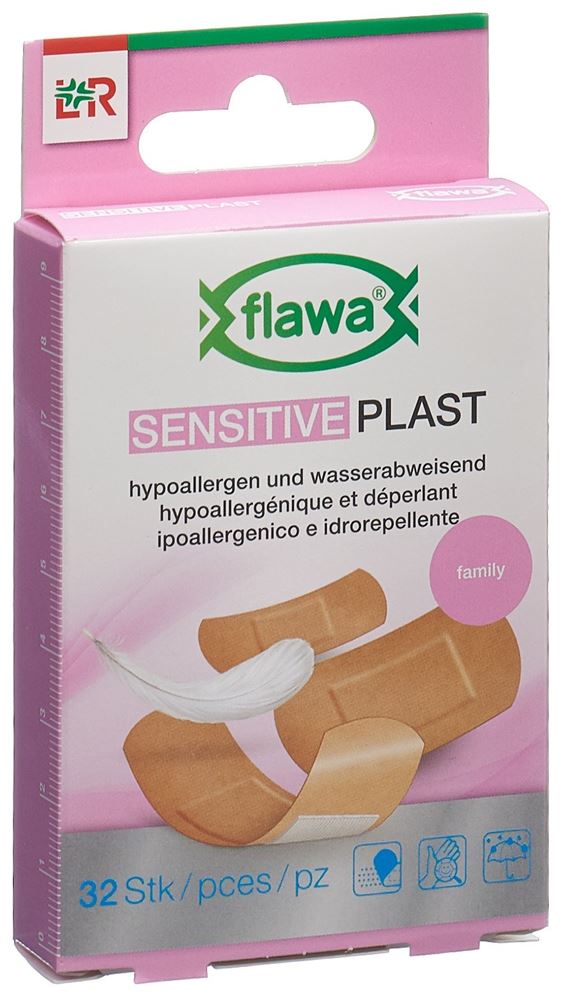 Image of Flawa Sensitive Plast Pflasterstrips 3 Grössen 32 Stk