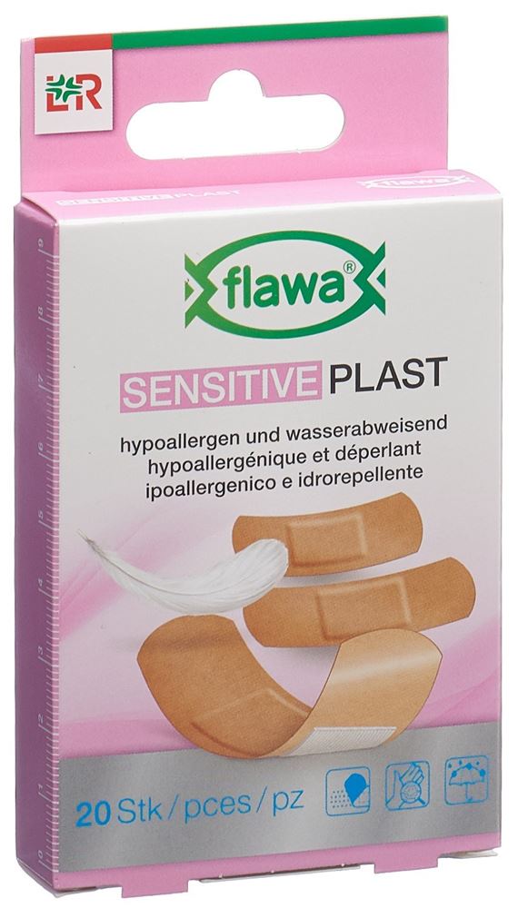 Image of Flawa Sensitive Plast Pflasterstrips 3 Grössen 20 Stk