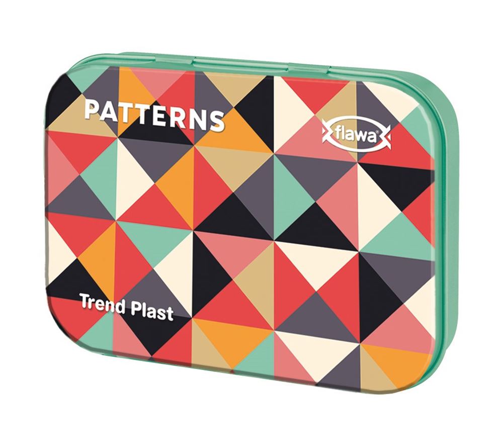Image of Flawa Trend Plast Patterns Tin Box 20 Stk