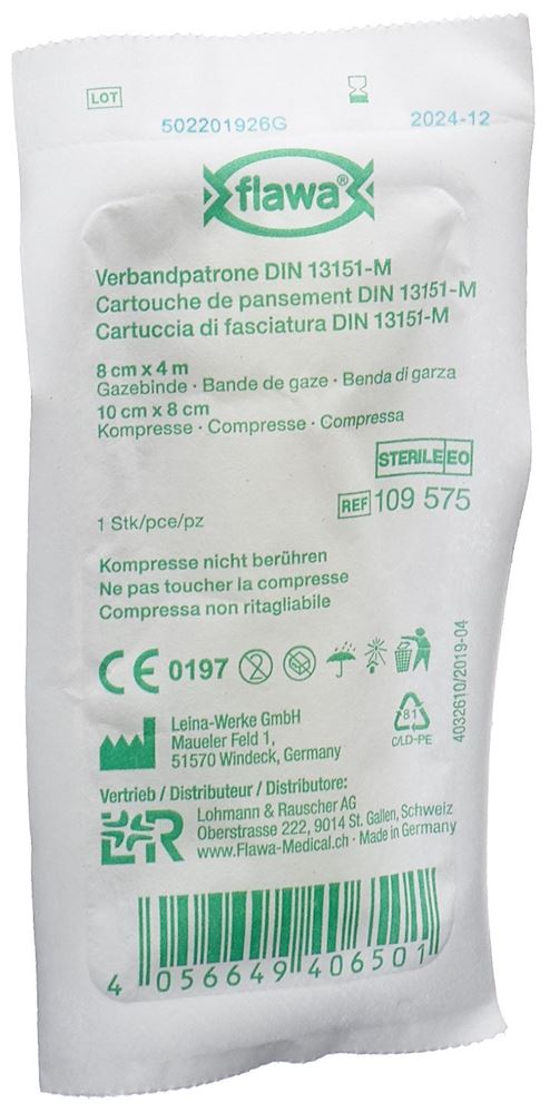 Image of Flawa Verbandpatrone 8x10cm+8cmx4m steril