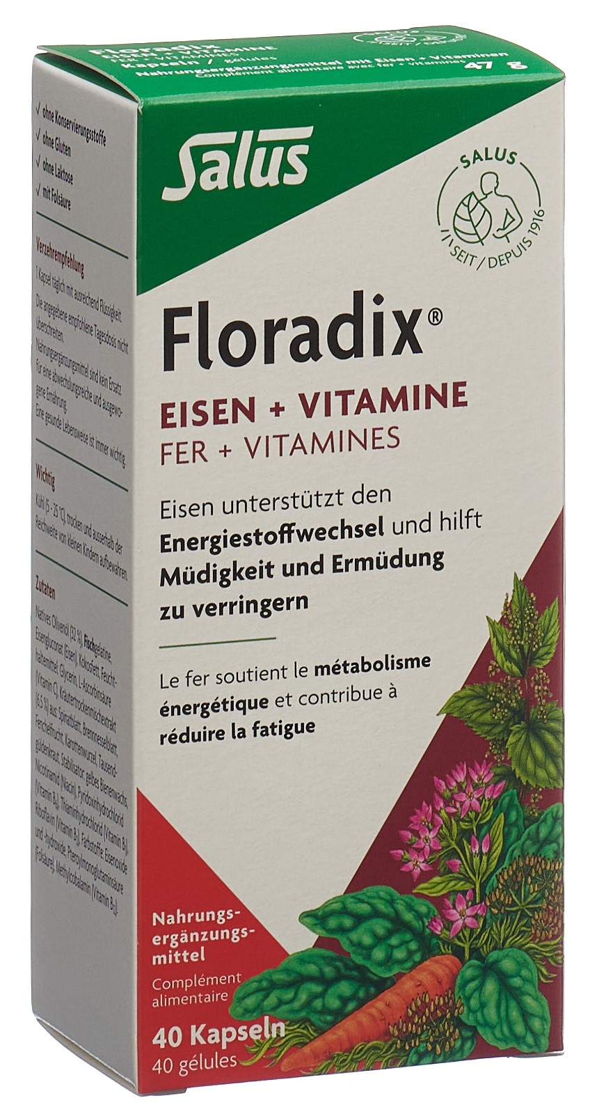 Floradix Fer + vitamines caps 40 pce