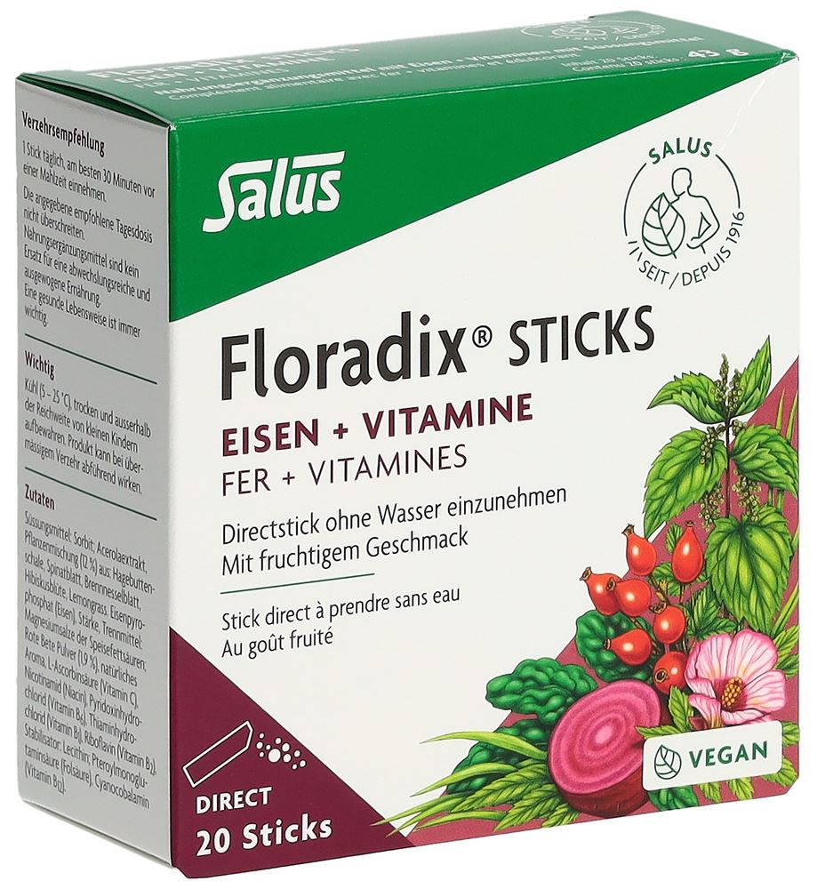 Floradix Fer + vitamines sticks 20 pce