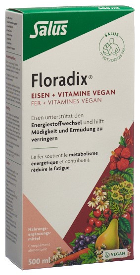 Floradix Vegan Fer + vitamines fl 500 ml