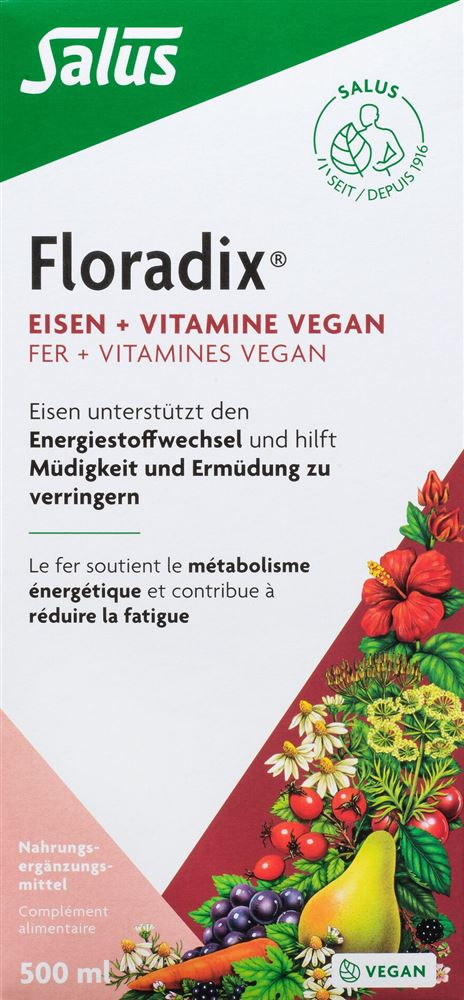 Floradix Vegan Ferro + vitamine fl 500 ml