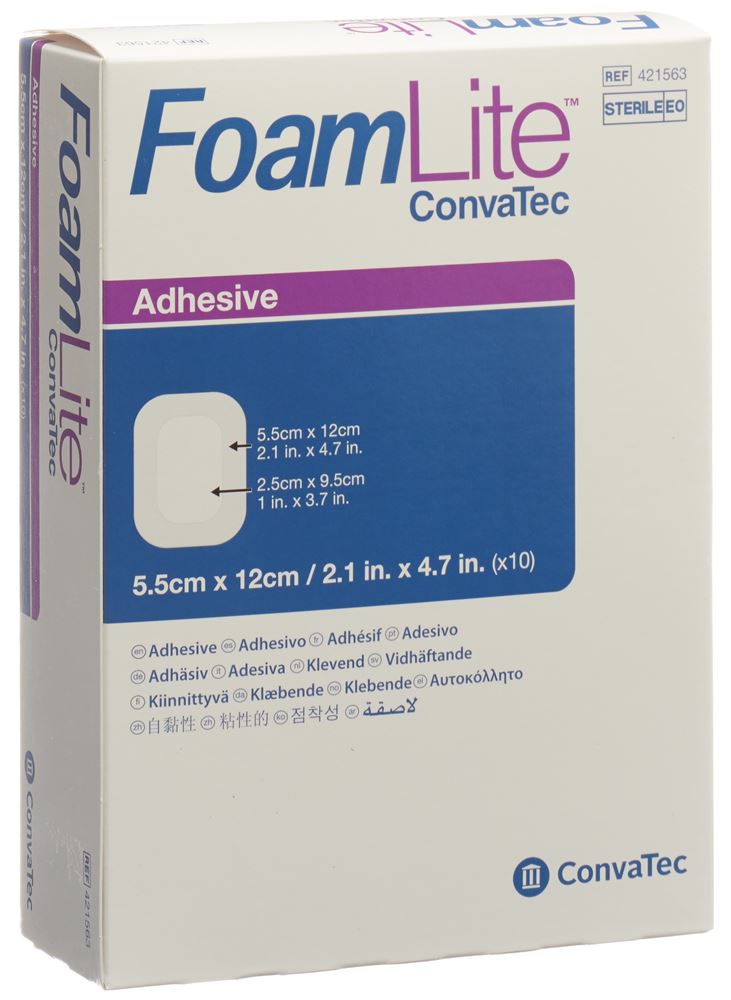 Foam Lite Convatec pansement en mousse siliconée 5.5x12cm 10 pce