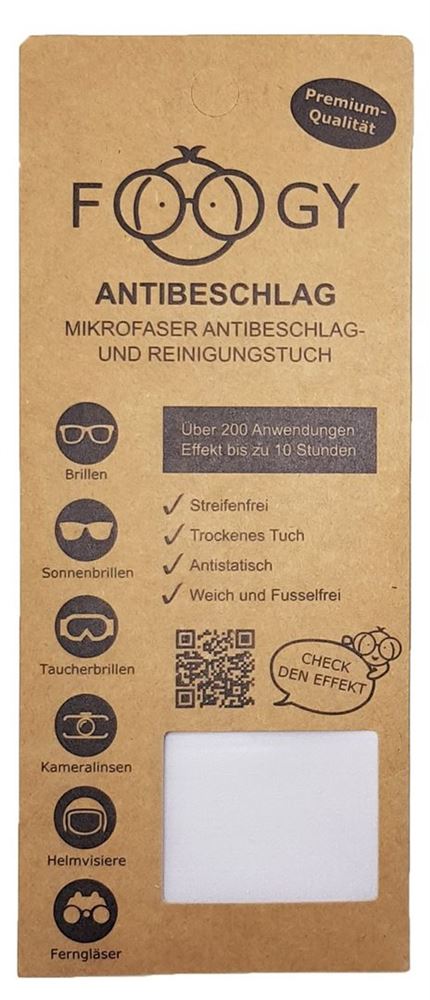 Foogy Antibeschlag- und Reinigungstuch aus Mikrofasern