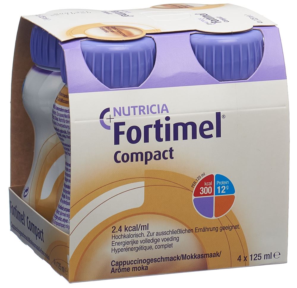 Fortimel Compact 2.4 kcal cappuccino 4 flaconi 125 ml