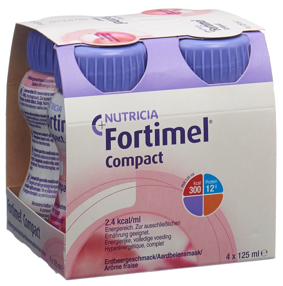 Image of Fortimel Compact 2.4 kcal Erdbeer 4 Fl 125 ml