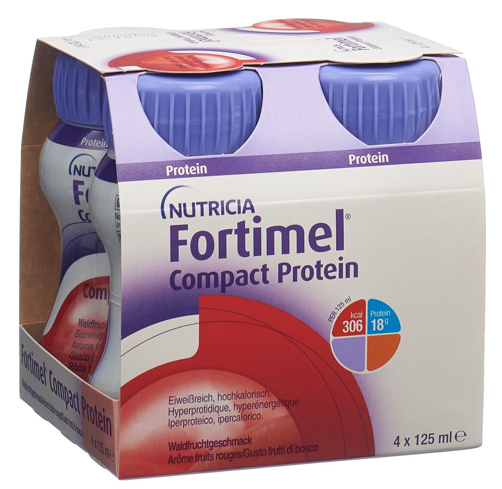 Image of Fortimel Compact Protein Waldfrucht 4 Fl 125 ml