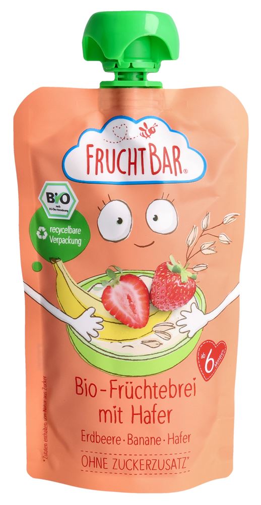 Fruchtbar bouillie de fruits bio avoine fraise banane sach 120 g