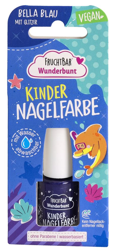 Image of Fruchtbar Wunderbunt Kinder Nagelfarbe Bella blau mit Glitzer vegan Fl 5 ml