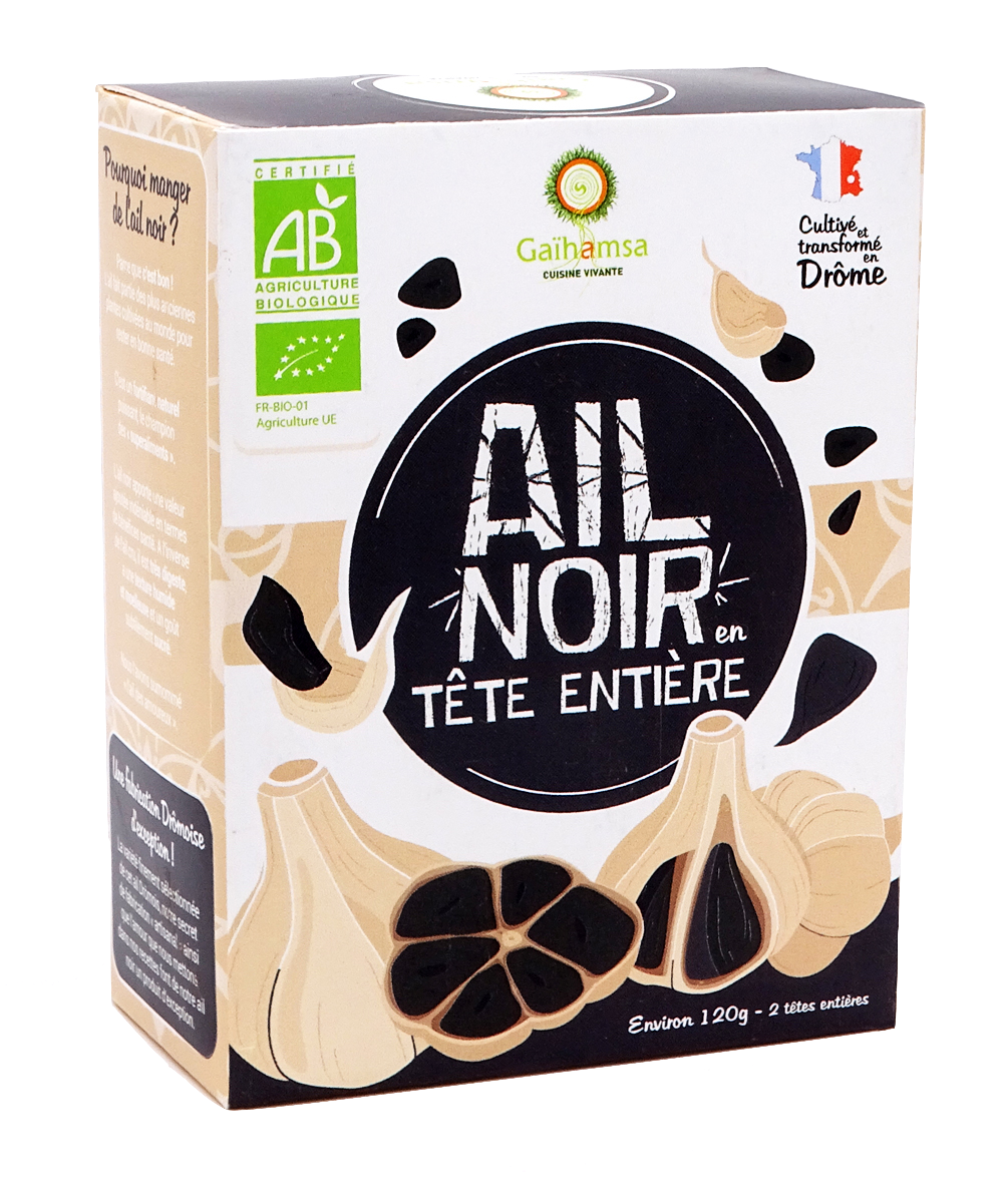 Image of Gaihamsa Schwarzer Knoblauch ganze Köpfe Bio 2 Stk