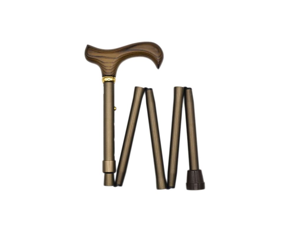 Image of Gastrock Faltstock 78-86cm 5fach Alu bronze Derby