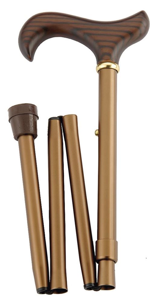 Image of Gastrock Faltstock 85-95cm 4fach Alu bronze Derby