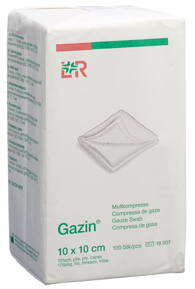 Gazin compresses de gaze 10x10cm 12-plis nons stériles 100 pce
