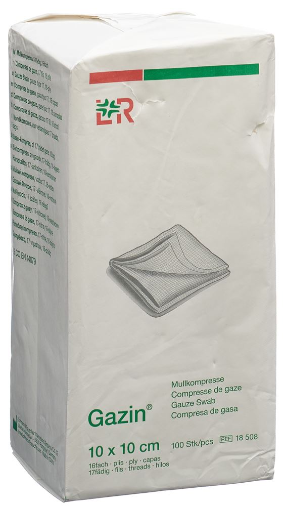 Gazin compresses de gaze 10x10cm 16-plis non stériles 100 pce