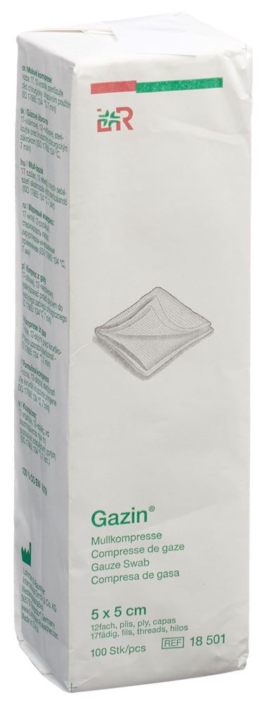 Gazin compresses de gaze 5x5cm 12-plis non stériles 100 pce