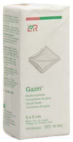 Gazin compresses de gaze 5x5cm 8-plis non stériles 100 pce