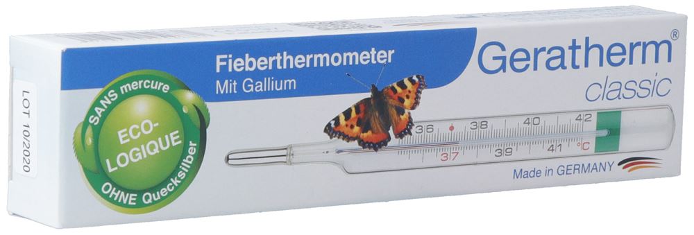 Image of Geratherm Fieberthermometer Classic mit EasyFlip ohne Quecksilber in Einzelfaltschachtel Karton