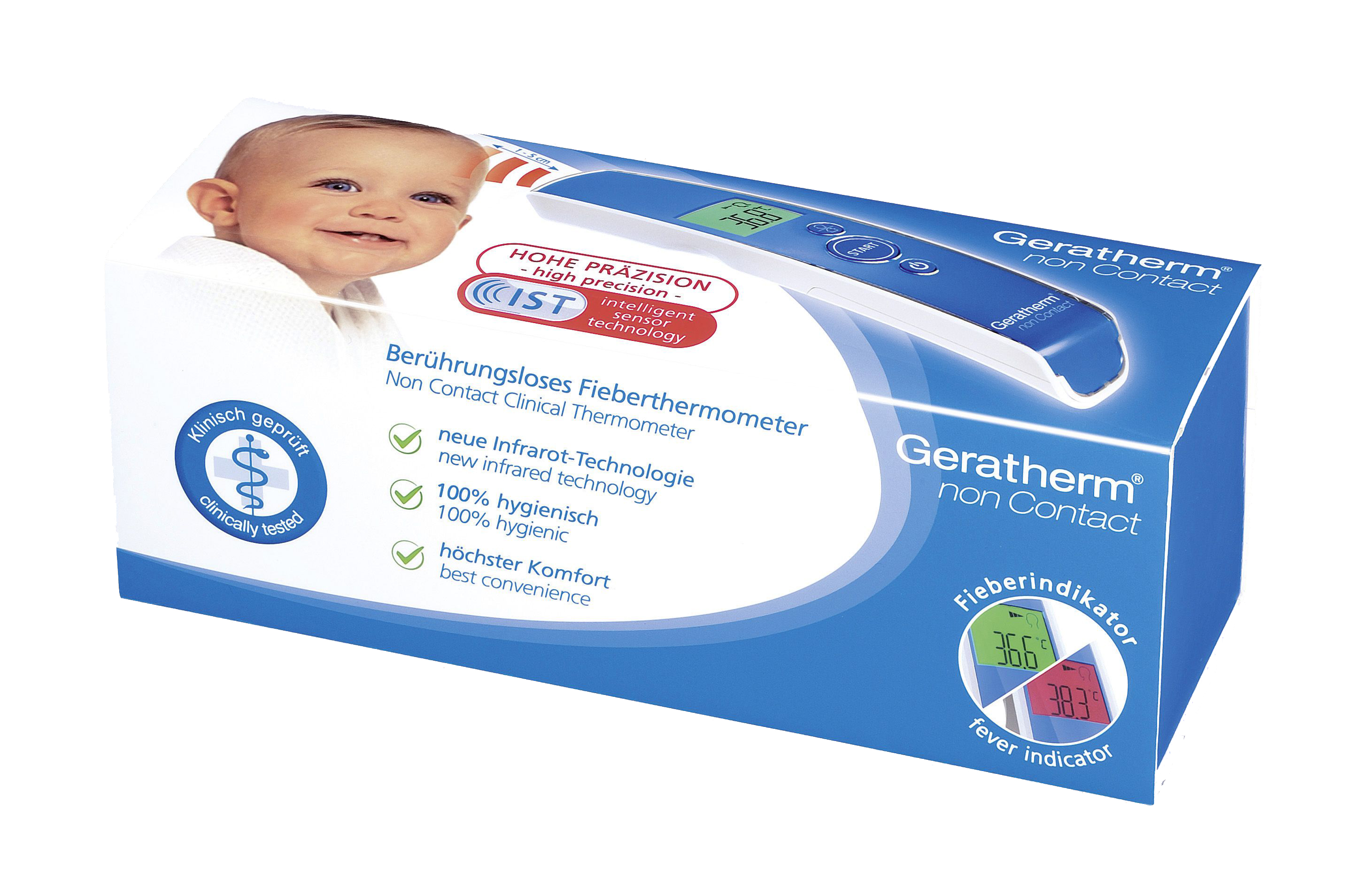 Geratherm non Contact Fieberthermometer Infrarot 1-3 Sekunden