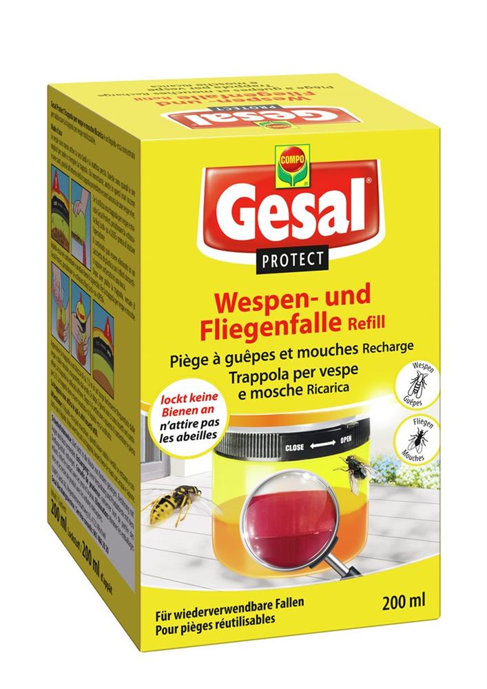 Gesal Protect Piège à guêpes et mouches recharge 200 ml