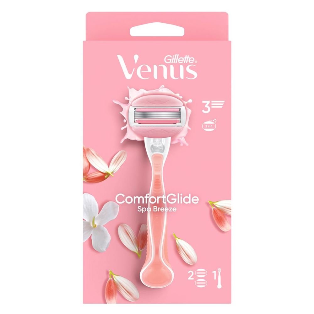 Image of Gillette Venus Comfortglide Rasierapparat Spa Breeze mit 2 Klingen