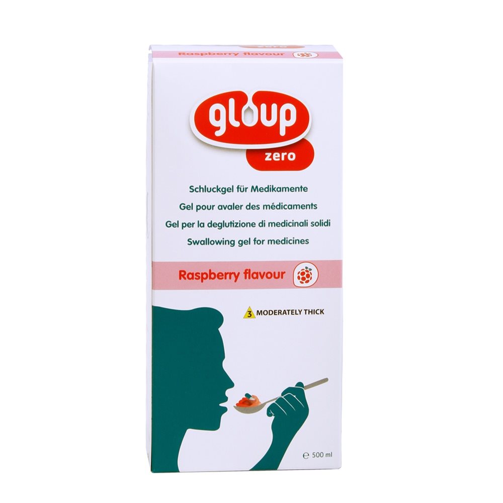 Image of Gloup Schluck Gel für Medikamente Zero mit Himbeer-Aroma Tb 500 ml