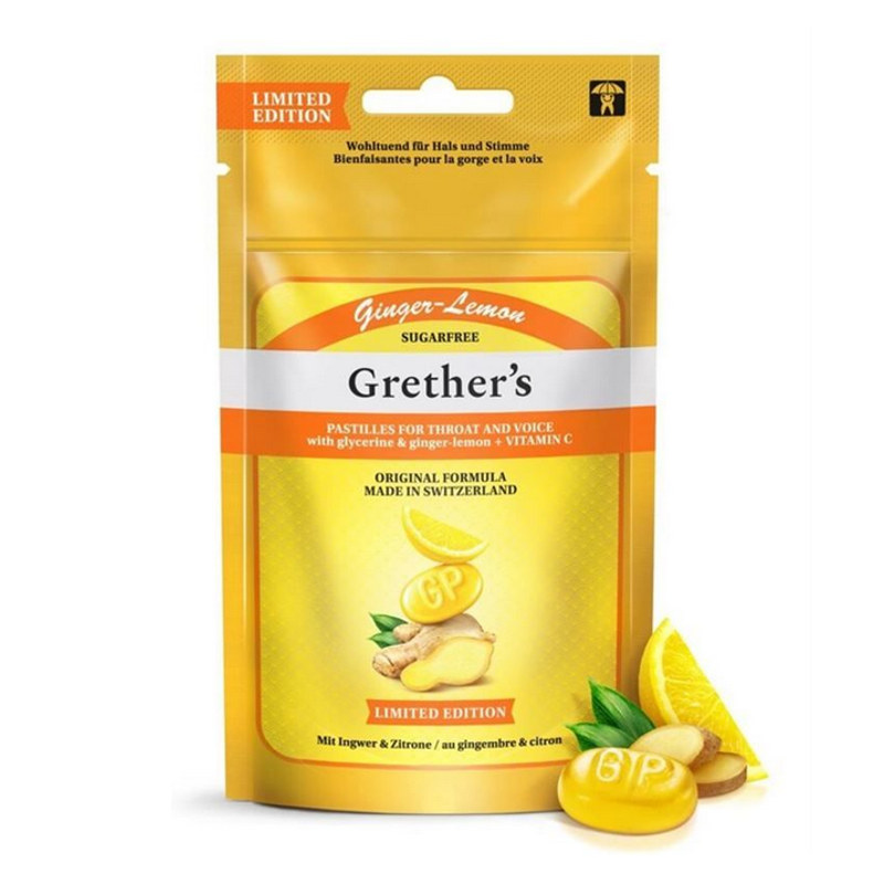 Image of Grethers Ginger Lemon Pastillen ohne Zucker Btl 75 g