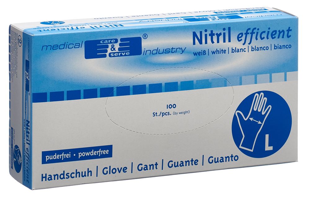 Gribi Gants d'examen L nitrile sans poudre non stériles box 100 pce