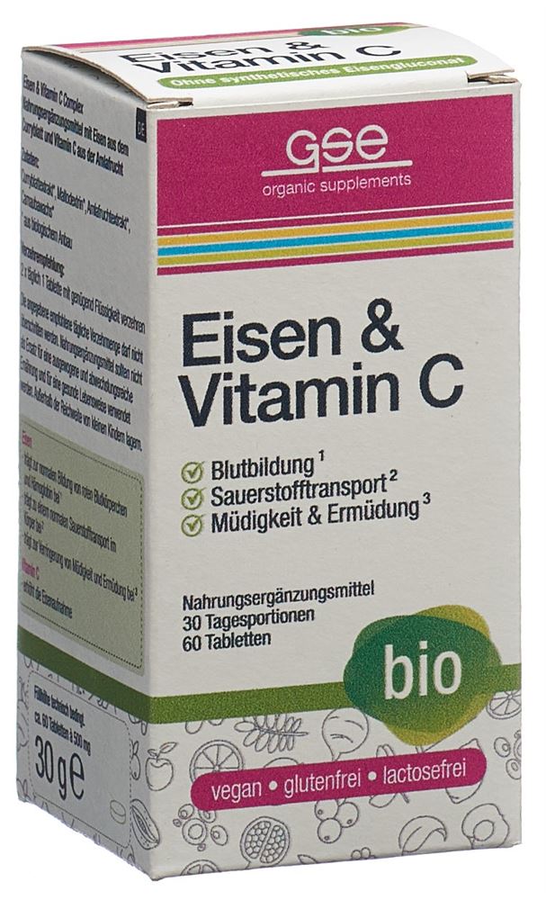 Image of GSE Eisen + Vitamin C Complex Tabl Bio Glas 60 Stk
