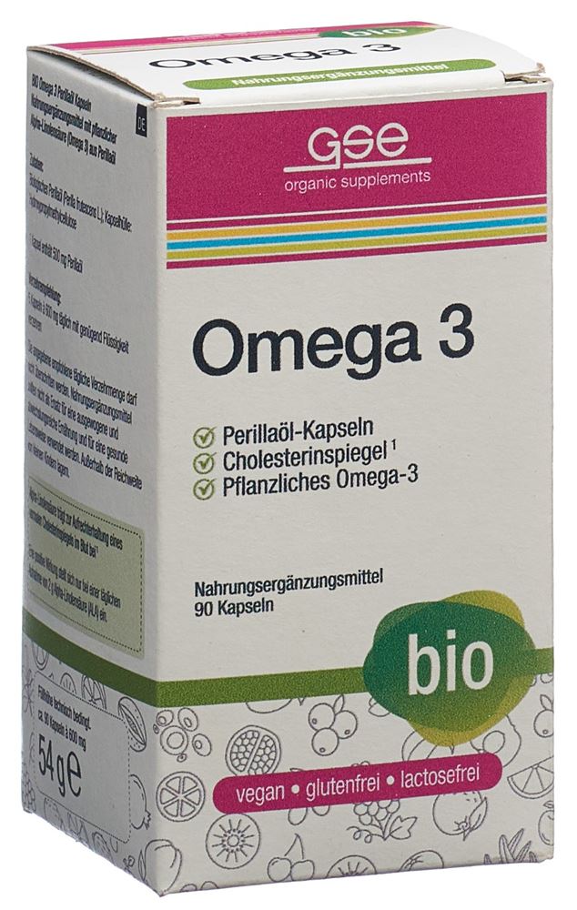 Image of GSE Omega 3 Perilla Öl Kaps Bio Glas 90 Stk
