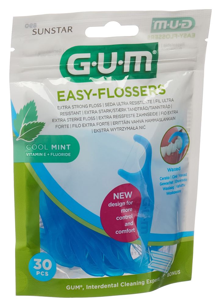 Image of GUM Easy-Flossers Zahnseidesticks Cool Mint 30 Stk