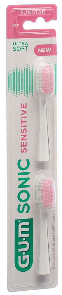 Image of GUM Sonic Sensitive Ersatzköpfe weiss 2 Stk