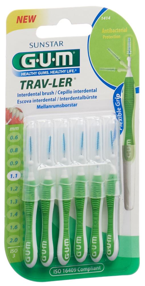GUM Trav-Ler 1.1mm ISO 3 conica verde 6 pezzi